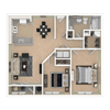 2 Bedrooms and 1 Bathroom Floor Plans 2 Bedrooms and 1 Bathroom Floor Plans at The Mark at Dulles Station, Herndon, 20171
